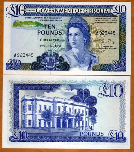 Gibraltar pounds 1986 - 10, pounds,